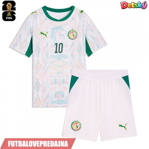 Lacne Dětský Futbalové dres Senegal Sadio Mane #10 MS 2026 Krátky Rukáv - Domáci (+ trenírky)